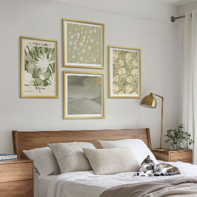 Daugiadalis paveikslas su rėmu Boho stiliaus gėlių abstrakcijos