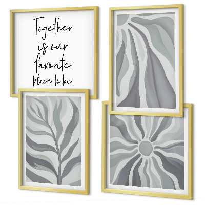 Daugiadalis paveikslas su rėmu Gėlių pastelinių raštų iliustracijos