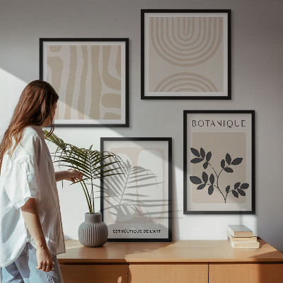 Daugiadalis paveikslas su rėmu Boho subtilūs augalų plakatai