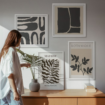Daugiadalis paveikslas su rėmu Minimalistiniai augalų plakatai
