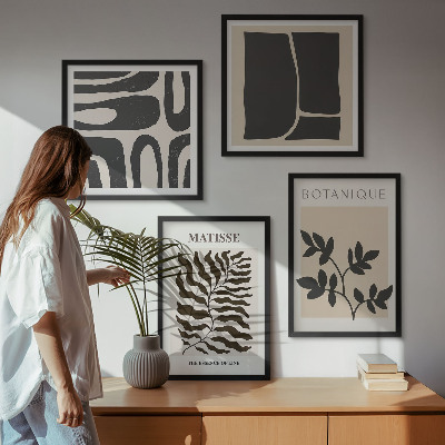 Daugiadalis paveikslas su rėmu Minimalistiniai augalų plakatai