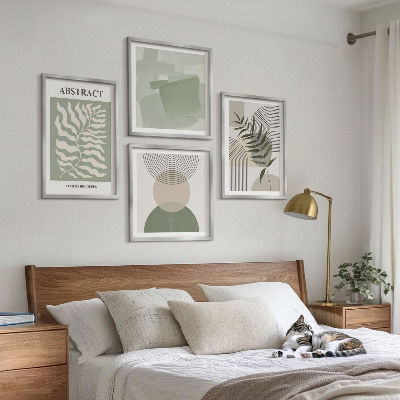 Paveikslų kompozicija ant sienos Botaninės boho abstrakcijos
