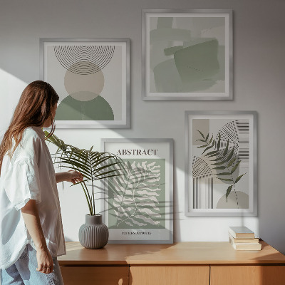 Paveikslų kompozicija ant sienos Botaninės boho abstrakcijos