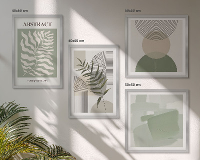 Paveikslų kompozicija ant sienos Botaninės boho abstrakcijos