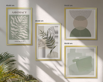 Paveikslų kompozicija ant sienos Botaninės boho abstrakcijos
