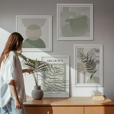 Paveikslų kompozicija ant sienos Botaninės boho abstrakcijos