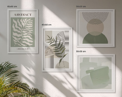 Paveikslų kompozicija ant sienos Botaninės boho abstrakcijos