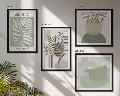 Paveikslų kompozicija ant sienos Botaninės boho abstrakcijos