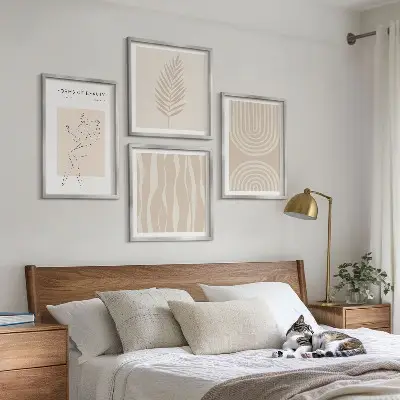 Daugiadalis paveikslas su rėmu abstrakčios boho stiliaus dekoracijos