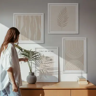Daugiadalis paveikslas su rėmu abstrakčios boho stiliaus dekoracijos