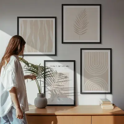 Daugiadalis paveikslas su rėmu abstrakčios boho stiliaus dekoracijos