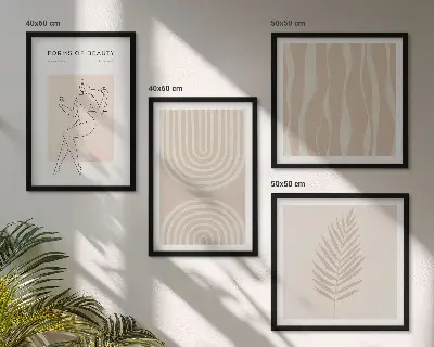 Daugiadalis paveikslas su rėmu abstrakčios boho stiliaus dekoracijos