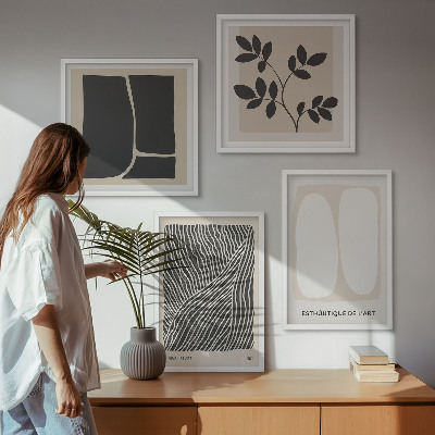 Daugiadalis paveikslas su rėmu Minimalistiniai augalų raštai