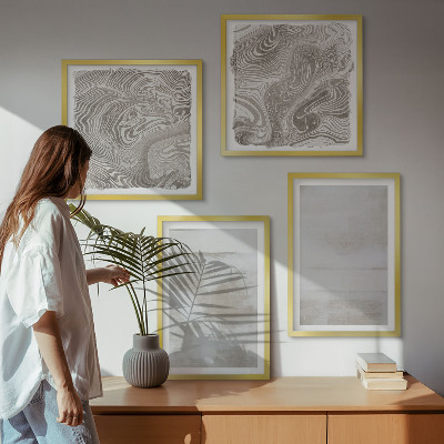 4 paveikslų rinkinys su rėmais Dėvėtų tekstūrų modernus stilius