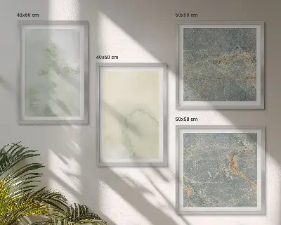 Pastelinių akvarelinių paveikslų rinkinys keturių dalių drobės su rėmais