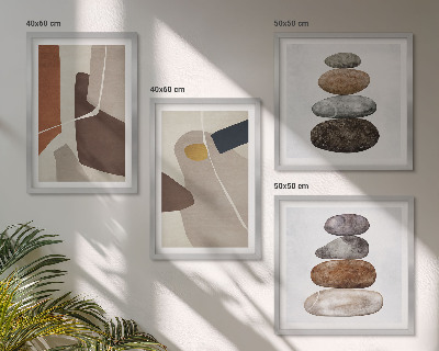 4 paveikslų rinkinys su rėmais Abstrakčios boho formos