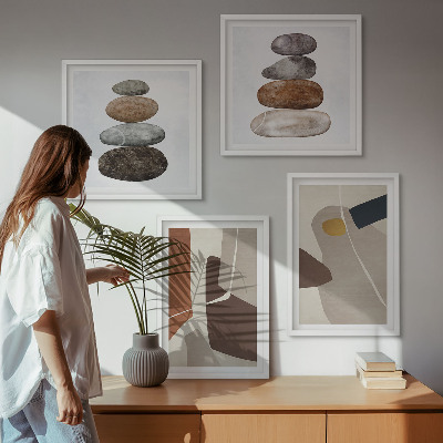 4 paveikslų rinkinys su rėmais Abstrakčios boho formos