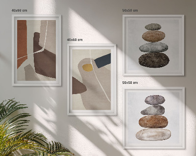 4 paveikslų rinkinys su rėmais Abstrakčios boho formos