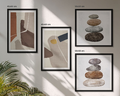 4 paveikslų rinkinys su rėmais Abstrakčios boho formos