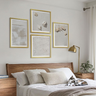 4 paveikslų rinkinys su rėmais Smėlio akmenų bohemiška tekstūra
