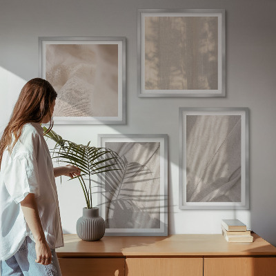 Daugiadalis paveikslas su rėmu Natūralūs boho audiniai iš arti
