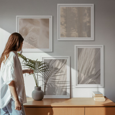 Daugiadalis paveikslas su rėmu Natūralūs boho audiniai iš arti