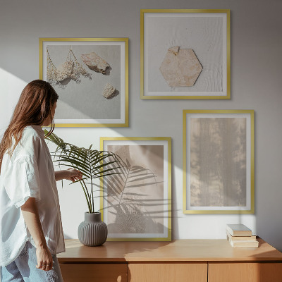 4 paveikslų rinkinys su rėmais Subtilios bohemiškos natūralios tekstūros