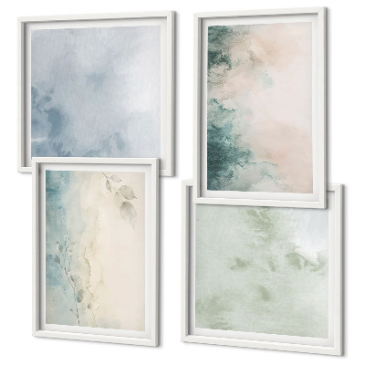 Daugiadalis paveikslas su rėmu Išsiliejusios akvarelės drobės stilius