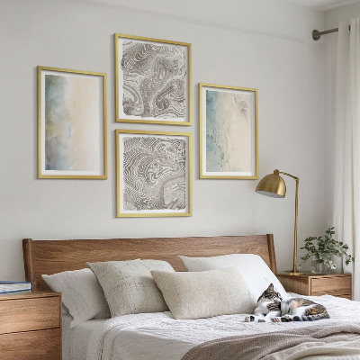 Daugiadalis paveikslas su rėmu Subtilūs akvareliniai kartonai