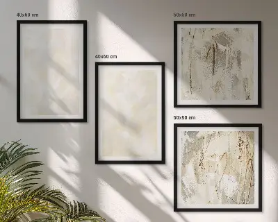 4 paveikslų rinkinys su rėmais ryškios tekstūros dažų dizaino