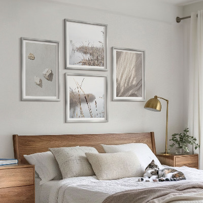 4 paveikslų rinkinys su rėmais Boho stiliaus struktūros stambūs planai