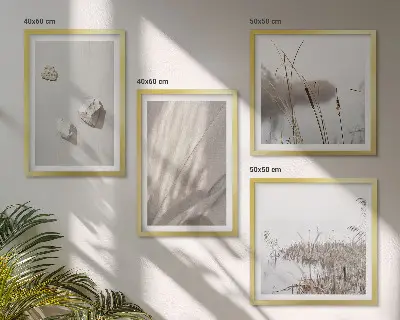 4 paveikslų rinkinys su rėmais boho stiliaus struktūriniai stambūs planai