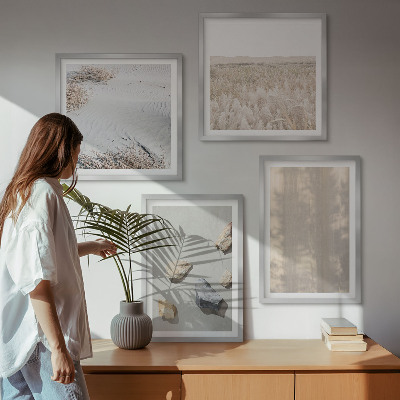 Daugiadalis paveikslas su rėmu Boho natūralios tekstūros