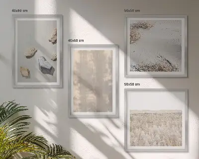 Daugiadalis paveikslas su rėmu boho stiliaus natūralios tekstūros