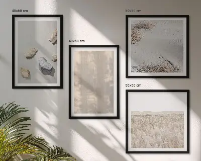 Daugiadalis paveikslas su rėmu boho stiliaus natūralios tekstūros