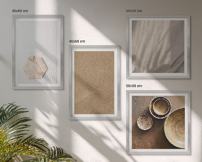 Daugiadalis paveikslas su rėmu Minimalistinės šiltos tekstūros