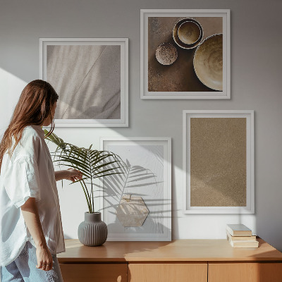Daugiadalis paveikslas su rėmu Minimalistinės šiltos tekstūros