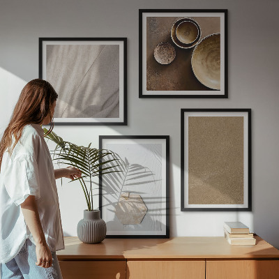 Daugiadalis paveikslas su rėmu Minimalistinės šiltos tekstūros