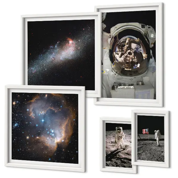 Sieninė paveikslų galerija astronautai nusileidžia Mėnulio paviršiuje
