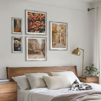 5 paveikslų rinkinys su rėmais Žavingos skonių gatvės