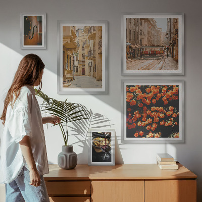5 paveikslų rinkinys su rėmais Žavingos skonių gatvės