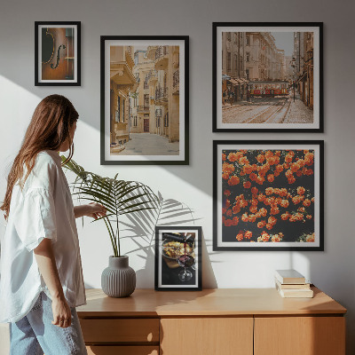 5 paveikslų rinkinys su rėmais Žavingos skonių gatvės