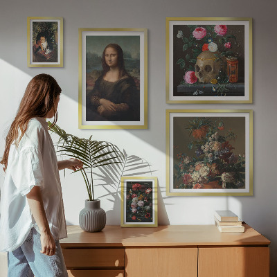 Sieninė paveikslų galerija Vintažiniai gėlių portretai