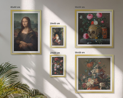 Sieninė paveikslų galerija Vintažiniai gėlių portretai
