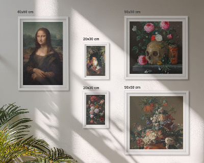Sieninė paveikslų galerija Vintažiniai gėlių portretai