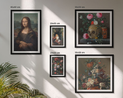 Sieninė paveikslų galerija Vintažiniai gėlių portretai