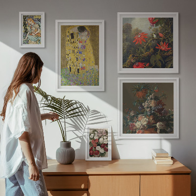 Sieninė paveikslų galerija Gėlių meno kompozicijos