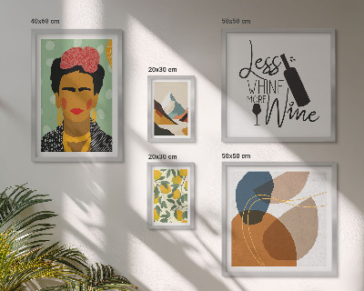5 paveikslų rinkinys su rėmais Boho stiliaus portretų abstrakcijos