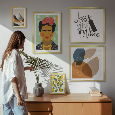 5 paveikslų rinkinys su rėmais Boho stiliaus portretų abstrakcijos