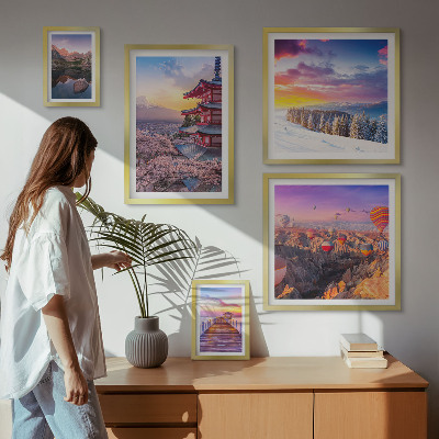 Sieninė paveikslų galerija Azijos kalnai ir gėlės